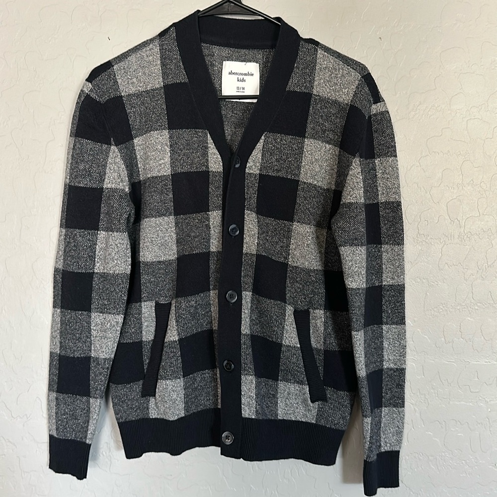 Abercrombie Plaid Cardigan Sweater